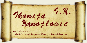 Ikonija Manojlović vizit kartica